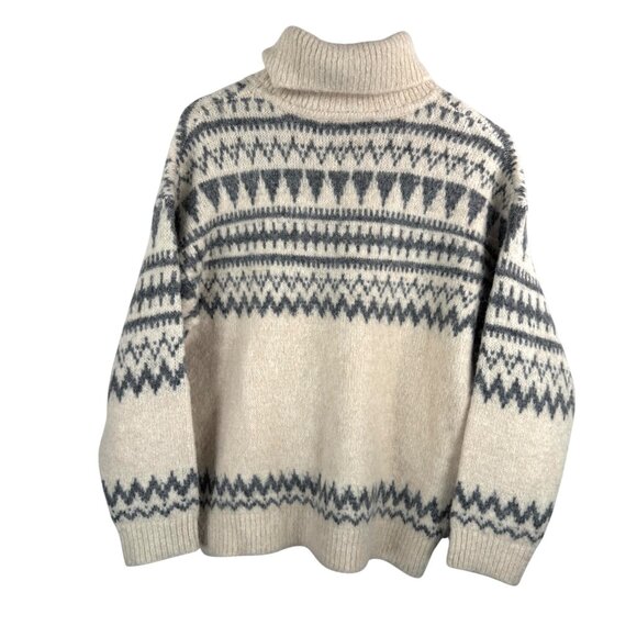 ASTR the Label Fair Isle Turtle neck Relaxed fit SWEATER wool blend sz S - Picture 3 of 7